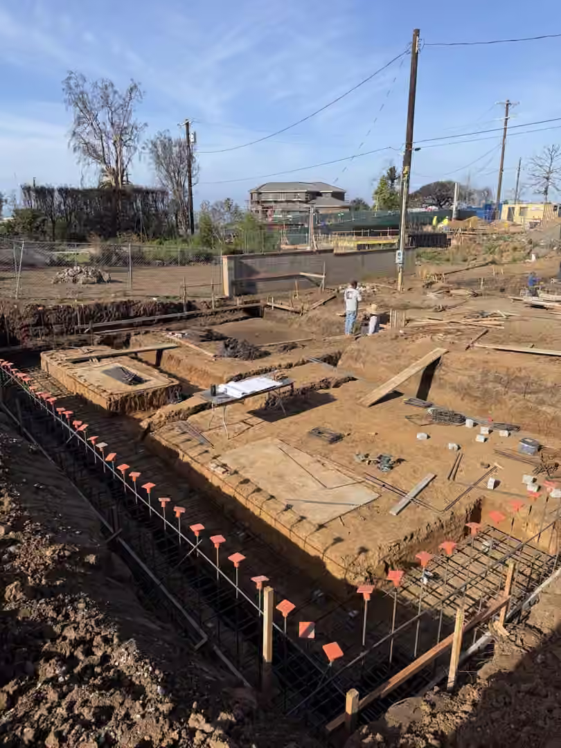 Crew at the footings